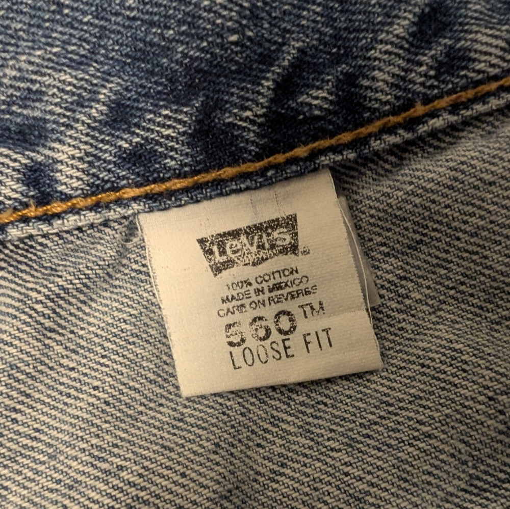 LEVIS Vintage Cotton Shorts Relaxed Longline Baggy High Waist Blue Denim - Picture 6 of 11